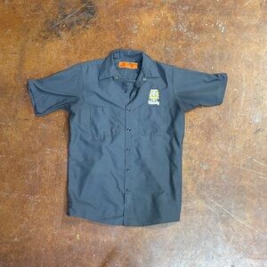 Red Kap Men's Dark Gray Short Sleeve Button Down Shirt